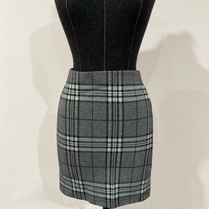 Dynamite Gray Plaid Mini Skirt